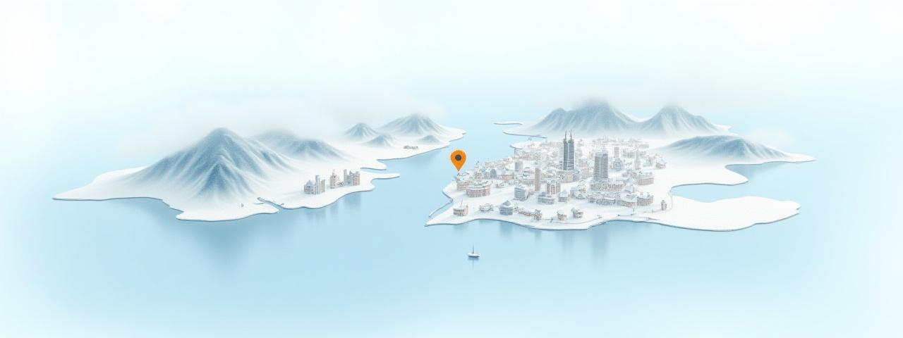 Kart som viser Arktisk Glass i Tromsø, Norge